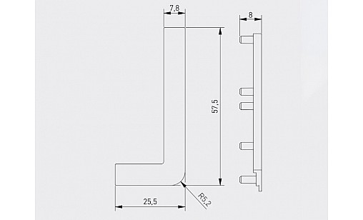 Заглушка ліва до профілю VELLO L алюміній (10шт) GTV PA-ZASVELLO-LNL-05