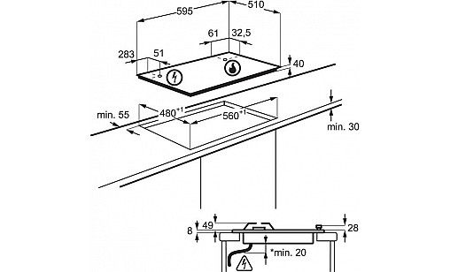Газова поверхня ELECTROLUX KGS6436K сталь чорний