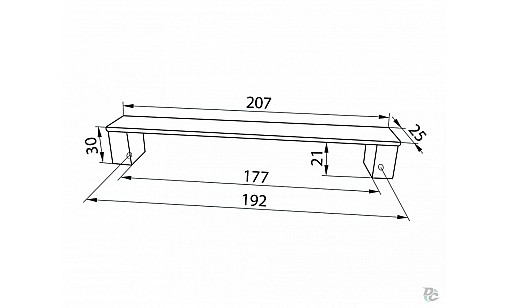 Ручка меблева DL 35M/192 BRNS Коричневий (Структура)/AL Алюміній ДС СтандартЛайн
