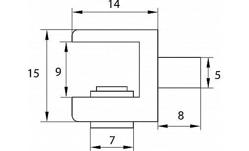 Склотримач Хром малий з винтом Склотримач Хром малий з винтом