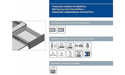 Направляюча п/в телескопічна VERSALITE PLUS  з доведенням L-600 PK-L-H45-600-B GTV