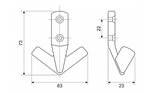 Крючок мебельный DC WR 08 WHTM белый матовый (SL)