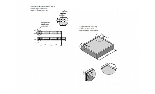 Направляюча Modern Slide Pro повн. Висуву 18мм L-450 SOFT CLOSE PUSH TO OPEN PB-2IN1-3D0SHX18-450-PRO GTV