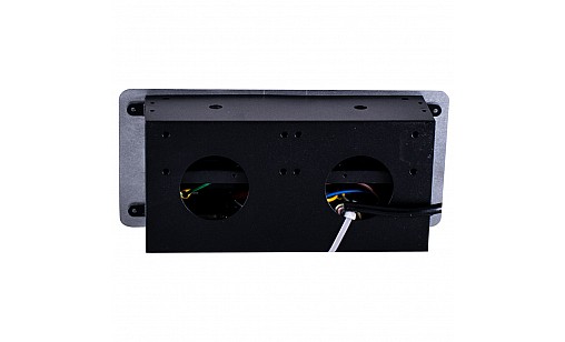 Блок врезной на 2 розетки и 2 USB разъёма с подъёмной крышкой Алюминий Блок врезной на 2 розетки и 2 USB разъёма с подъёмной крышкой Алюминий