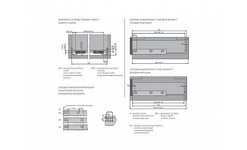 Направляющие частичного выдвижения с доводчиком для деревянных ящиков Modern Slide L-450 GTV PB-GCHX-450 Направляющие частичного выдвижения с доводчиком для деревянных ящиков Modern Slide L-450 GTV PB-GCHX-450