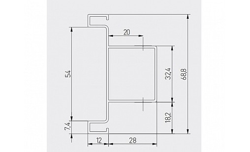 Профіль VELLO T вертикальний середній Чорний 3м PA-VELLO-TD3M-20М GTV