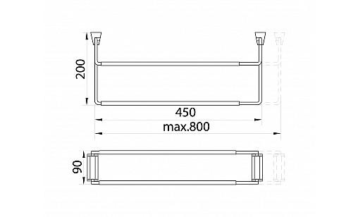 Полка под обувь дл. 450-800мм