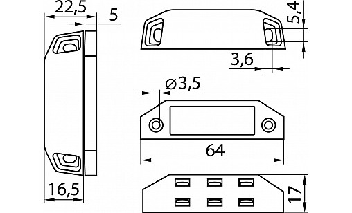 Магніт з відповідною планкою Коричневий великий