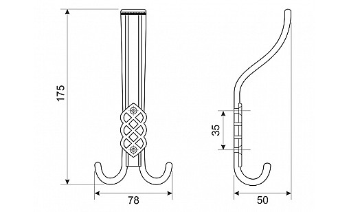 Гачок W-112 G4 Бронза Антична ДС СтандартЛайн