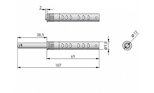 Відбійник накладний з каучуковим закінченням, довгий, антрацит SALTO NOVA AM-SVN-DL-GM-60 GTV Відбійник накладний з каучуковим закінченням, довгий, антрацит SALTO NOVA AM-SVN-DL-GM-60 GTV