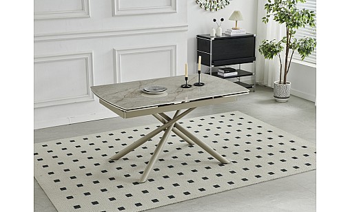 Стіл обідній Philip1400(2000)*900*750 Shks Beige Glossy/sahara leg