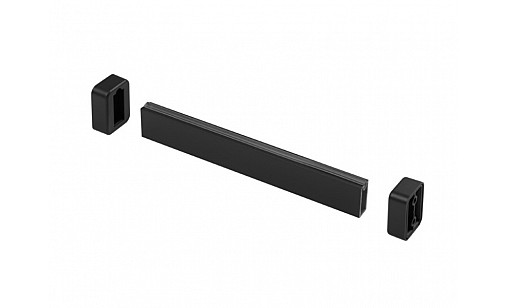 Штанга гардеробна, прямокутна 12*32мм, 3м, чорний   кріплення WG-RRPSET-B-20M GTV