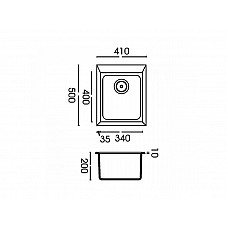 Мойка BRETTA QUADRO 410*500 жемчужный