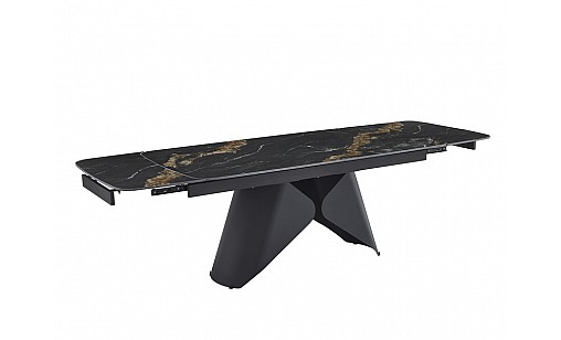 Стіл обідній Hamilton 1800(2600)*900*760 Black Gold Matt