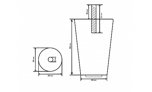 Ножка акриловая круглая D-50мм