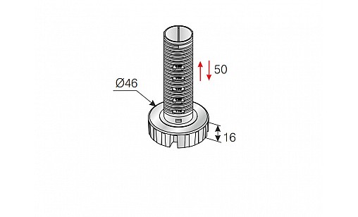 Ніжка кухонна (цільна) h-100-150мм чорна 104-01-25-301 Ніжка кухонна (цільна) h-100-150мм чорна 104-01-25-301