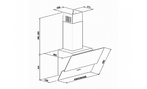 Витяжка  ELEYUS Ellada 1000 60 BL чорний