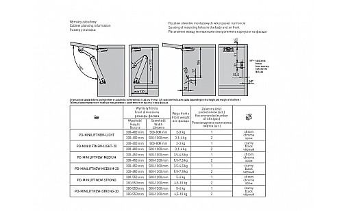 Подъемный механизм MINILIFT NEW 5-6 кг хром PD-MINILIFTNEW-STRONG GTV
