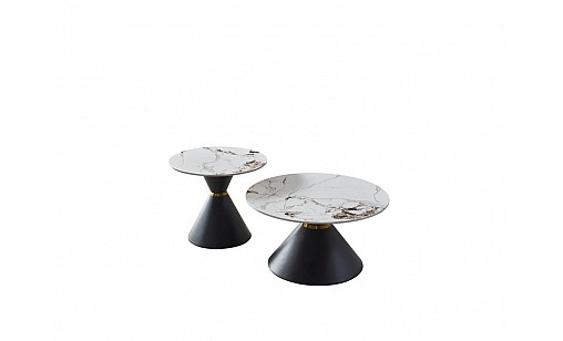 Стіл журнальний Borg d800*420   d600*510 PP White Glossy Комплект