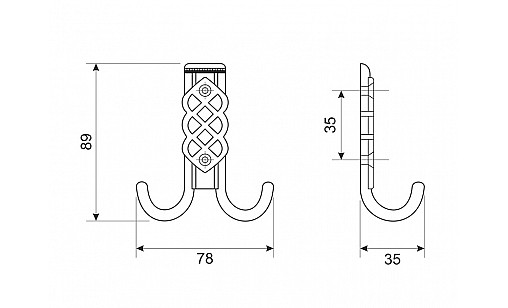 Гачок W-102 G4 Бронза Антична ДС СтандартЛайн