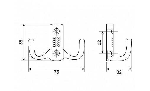 Крючок DW 341 G6 Хром Матовый (Алюминий) Big ДС ОптимаЛайн