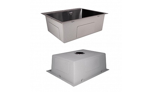 Мойка нержавеющая LIDZ H6050B PVD Black Brush 3,0/1,0 мм (47527) с корзиной и дозатором черный