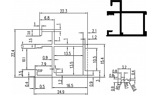 Профіль вертикальний відкритий MINI L-4,7м Срібло ДС Профіль вертикальний відкритий MINI L-4,7м Срібло ДС