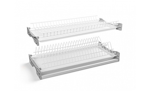 Сушка для посуду дворівнева 800 мм, плита 16-18мм, 2 піддони, білий BASIC 3 OC-A0180-06 GTV