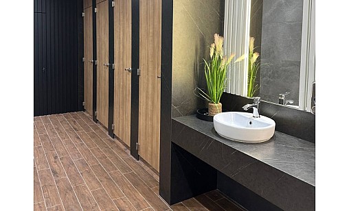 Компакт-плита Gentas 5666 Esse Grey Marble / черное ядро 2090х690х12 мм