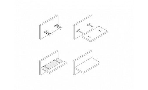 100-116701 Тримач скритого монтажу для полиць 24 мм Titan1 Hettich