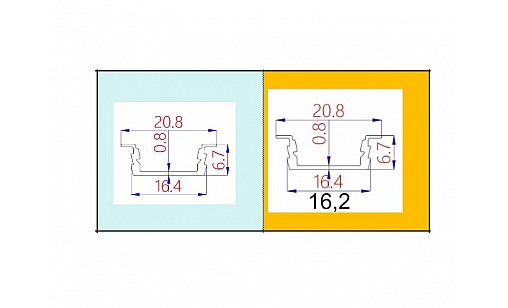 Профіль алюмінієвий LED врізний неанод. чорний матовий розсіювач 6,7*16,4 2м ПФ-19/4 Профіль алюмінієвий LED врізний неанод. чорний матовий розсіювач 6,7*16,4 2м ПФ-19/4