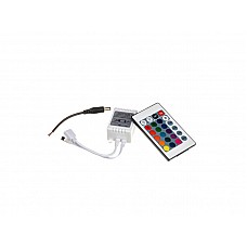 Контроллер для светодиодной ленты RGB 12A-144 Вт, 12V инфракрасный пульт на 24 кнопки Контроллер для светодиодной ленты RGB 12A-144 Вт, 12V инфракрасный пульт на 24 кнопки
