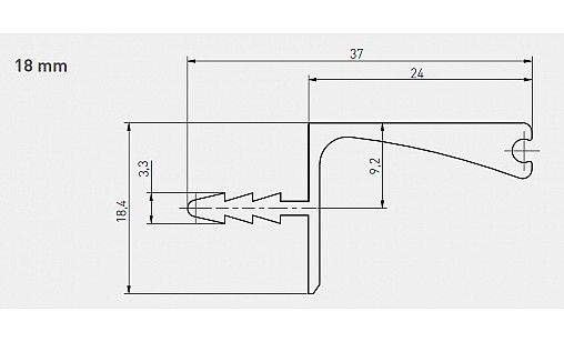 Профиль VELLO для верхних модулей 18мм 3м Золото PA-VELLO-WN3M18-21 GTV