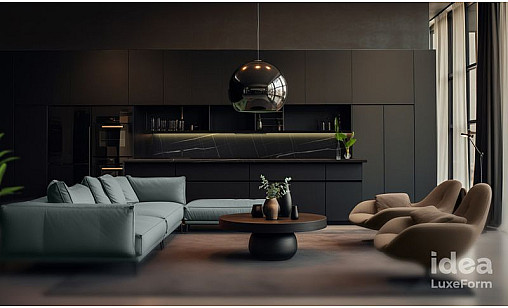 Фасад МДФ LUXEFORM MT-015 iS Черный Трюфель Матовый (пластик в декор) 17,7 мм - idea