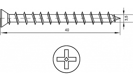 Саморіз 3,5х40мм Саморіз 3,5х40мм