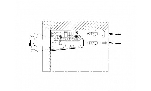 Подвес для шкафа 100 кг/пара, левый 290.05.961 Hafele/Camar 806