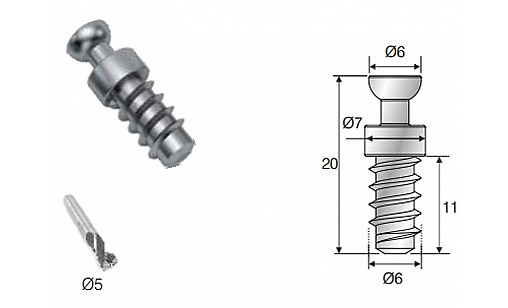 Винт Raffix стяжки-полкодержателя d6х11 мм