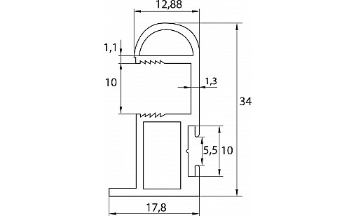 Профіль Модена вертикальний S-образний з пазом L-5,1м Білий Глянець ДС ПрофіЛайн Профіль Модена вертикальний S-образний з пазом L-5,1м Білий Глянець ДС ПрофіЛайн