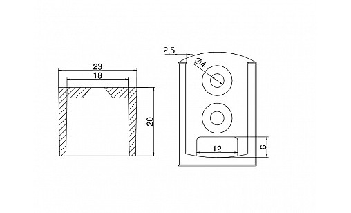 Заглушка до профілю прямокутного Lumino, сіра TR19.0033.05.049 Rejs