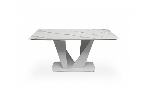 Стіл обідній Lamberg 1600(2400)*900*750 Snow White Matt/white legs