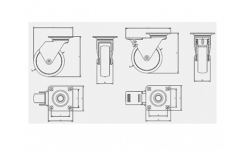 Меблевий ролик CALIBRO d 50 з фіксатором чорний   хром KM-CALIBRO-50MM-ZH-20 GTV