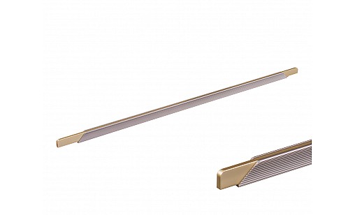 Ручка профільна DL 9389/0672 ChSl/GMt Шампань Рифлений/Матове Золото ДС