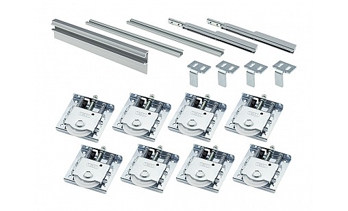 Раздвижная система на 2 двери (верх/низ направ. 2,5м, довод. на 2 двери (4шт)) 101-99-73-601 ZETA 02