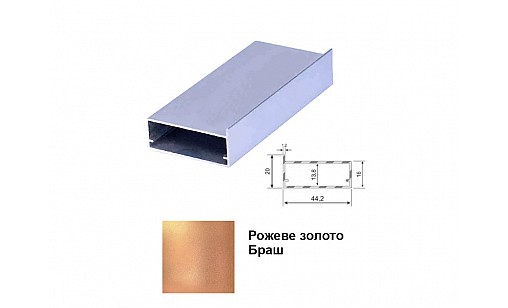 Профиль рамочный M-11 розовое золото браш, 5,5м