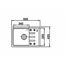 Мойка BRETTA COMPACT   620*435 жемчужный