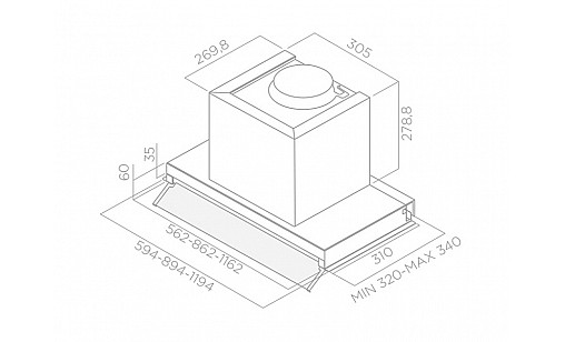 Витяжка вбудована ELICA BOX IN PLUS IXGL/A/90