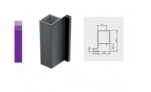 Профіль VELLO J вертикальний боковий Чорний 3м PA-VELLO-TJ3M-20M GTV