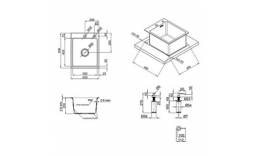Мойка нержавеющая LIDZ H4050 Brush 3,0/1,0 мм c дозатором