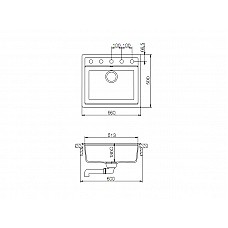 Мойка BRETTA UNIVERSAL  570*510 графит