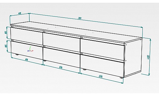 Тумба STEVE 2100*400*480 Білий Німфея Альба